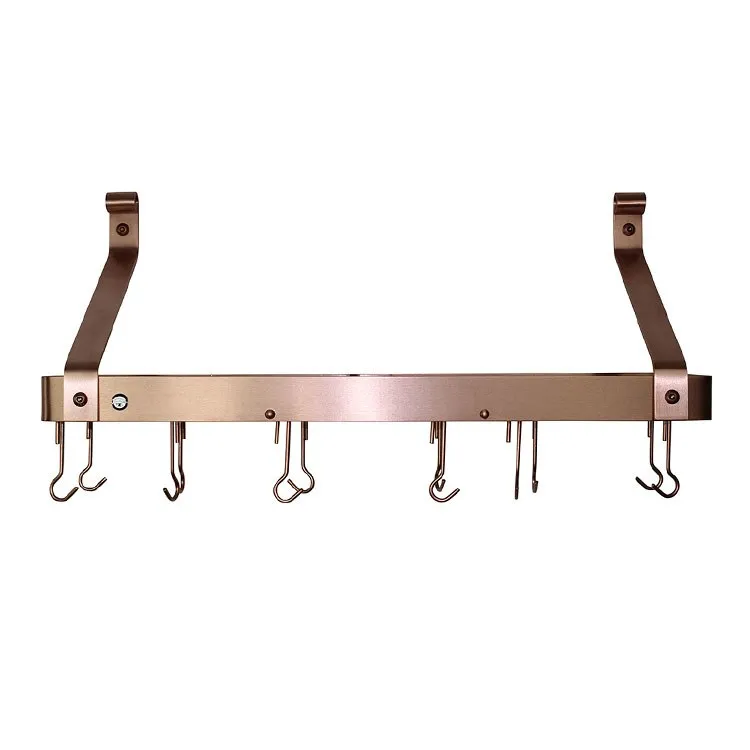 30" Gourmet Bookshelf Wall Rack with 12 Hooks