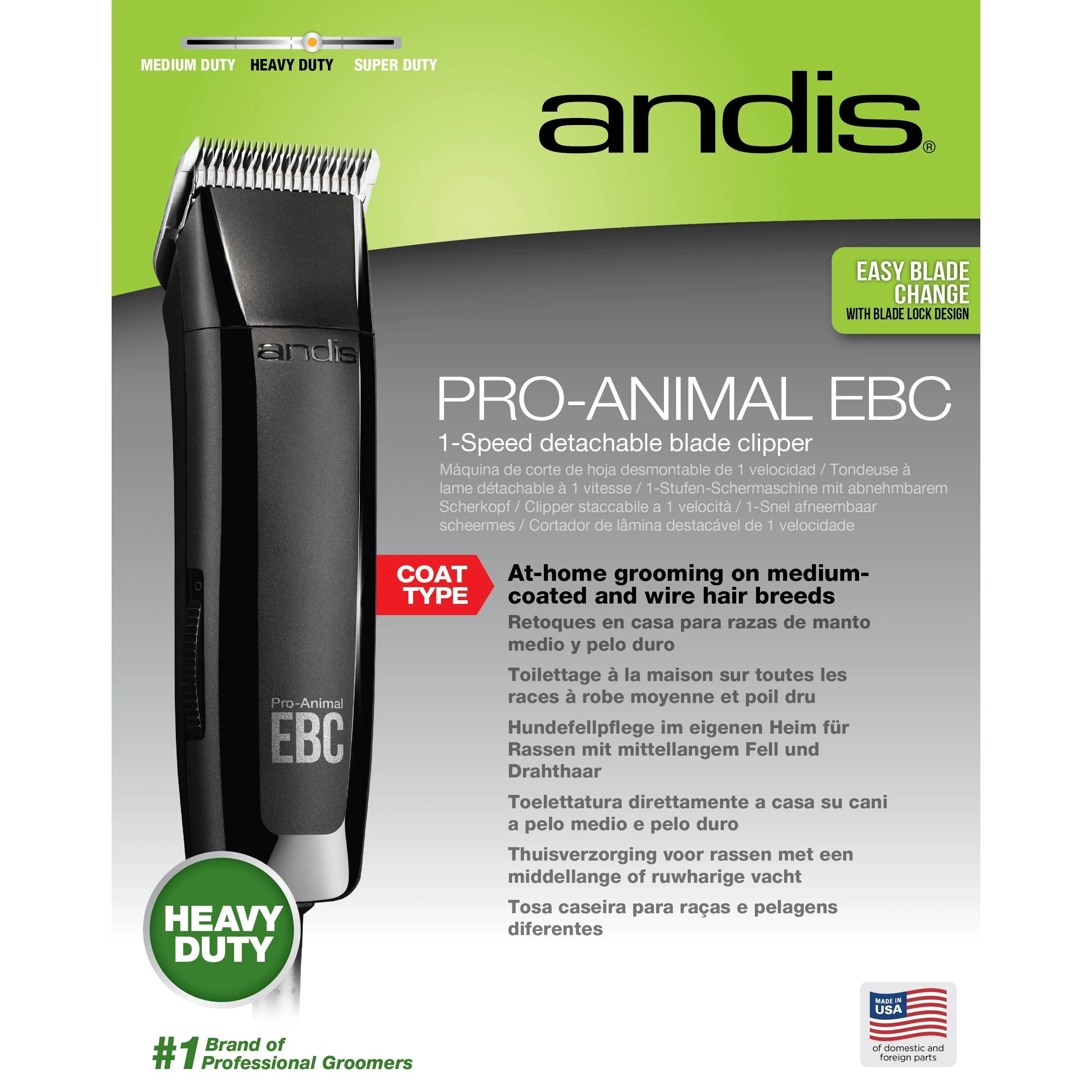 Andis Pro-Animal EBC Single Speed Detachable Blade Dog Clipper^^^