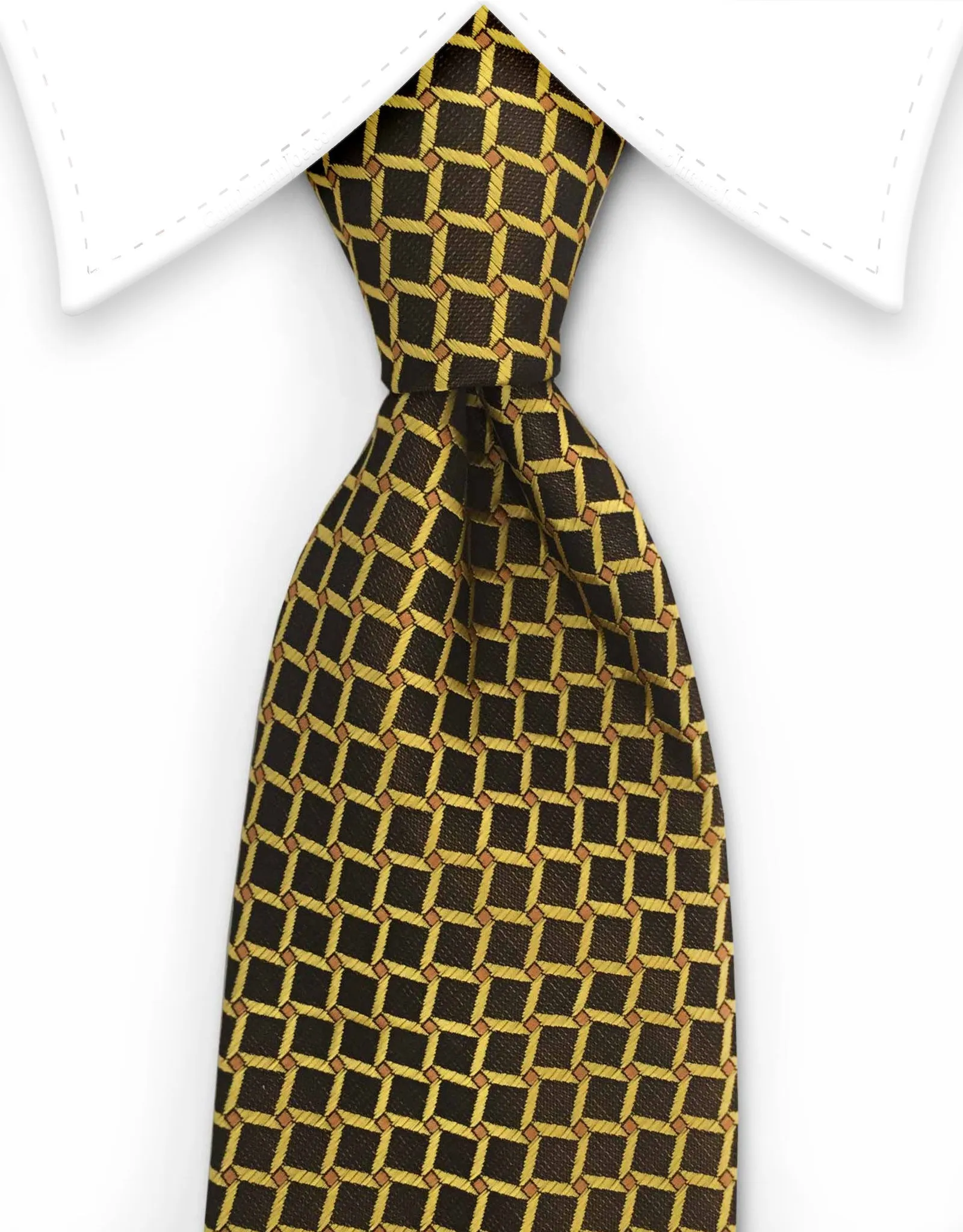 Black and Yellow Gold Grid Tie