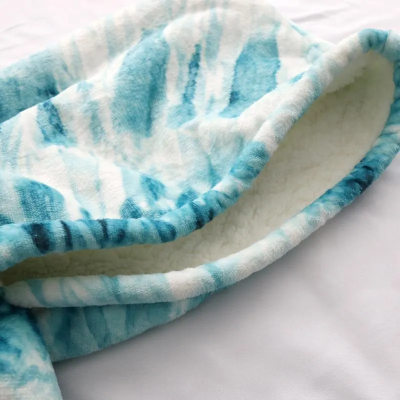 Blue Seashells Wearable Blanket Hoodie