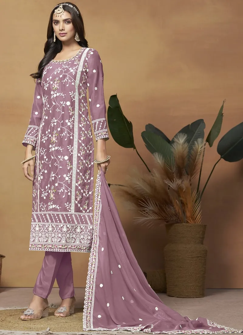 Breezy Elegance Soft Organza Straight Salwar Suit