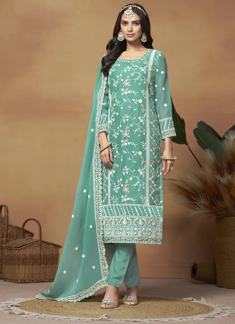 Breezy Elegance Soft Organza Straight Salwar Suit