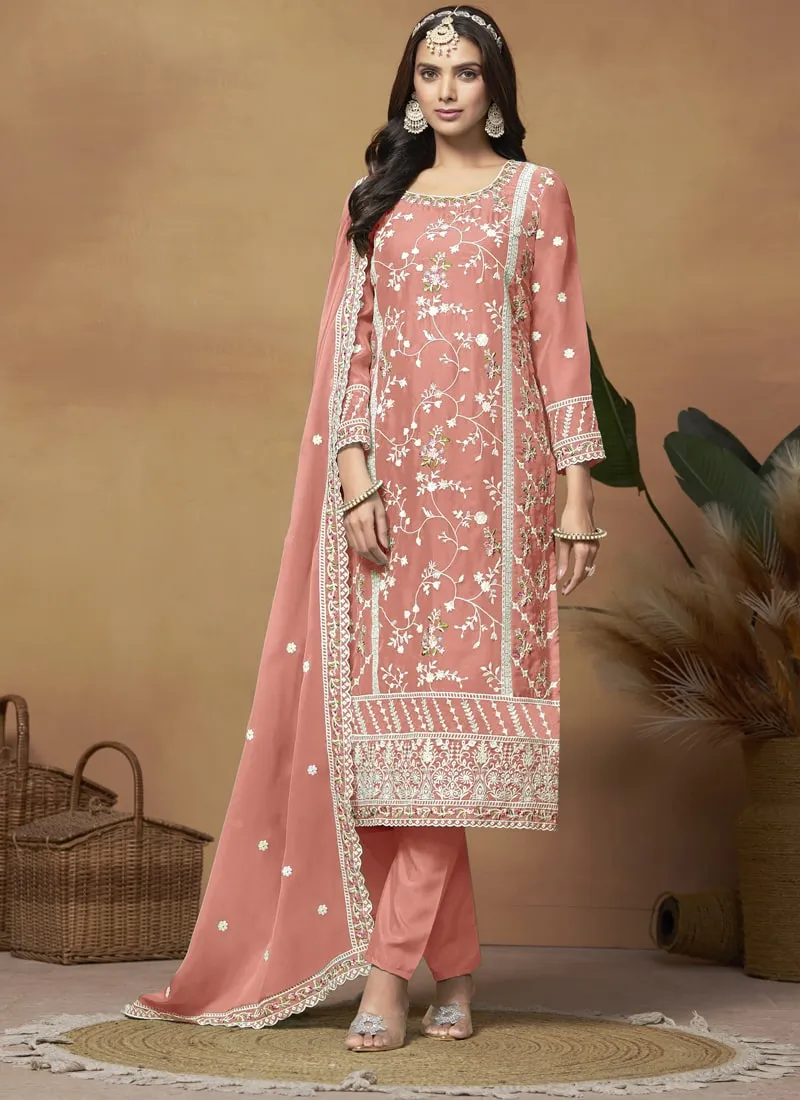 Breezy Elegance Soft Organza Straight Salwar Suit