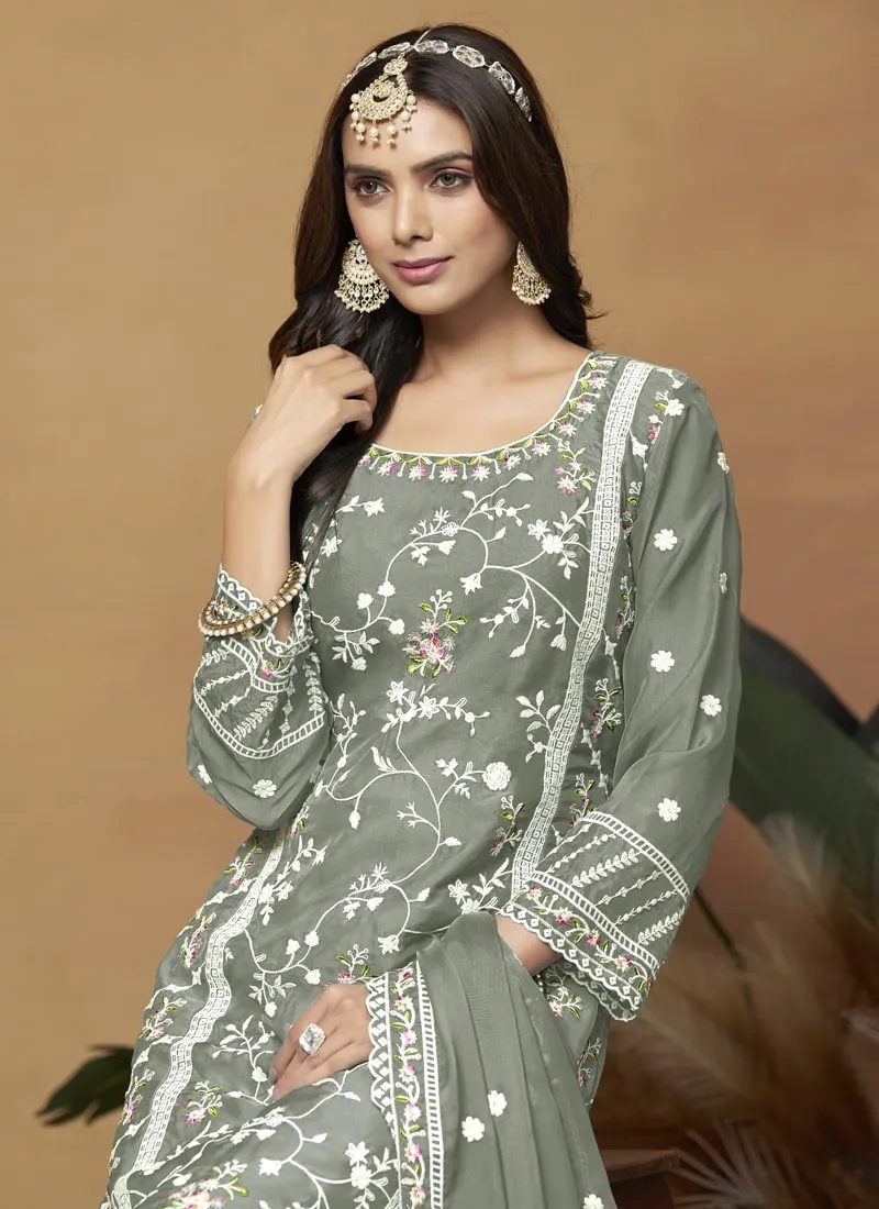 Breezy Elegance Soft Organza Straight Salwar Suit