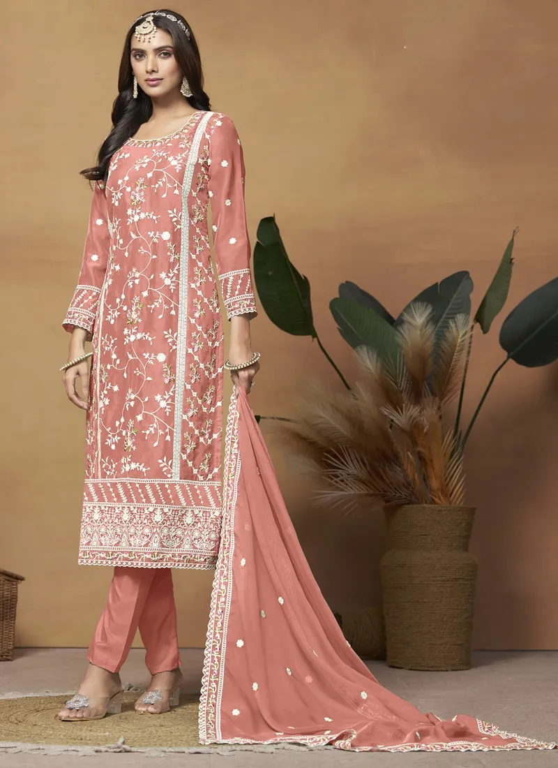 Breezy Elegance Soft Organza Straight Salwar Suit