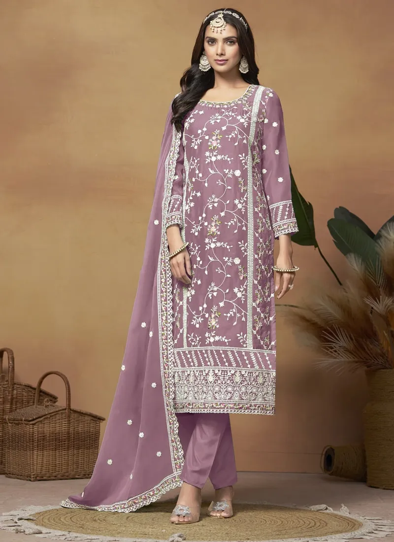 Breezy Elegance Soft Organza Straight Salwar Suit