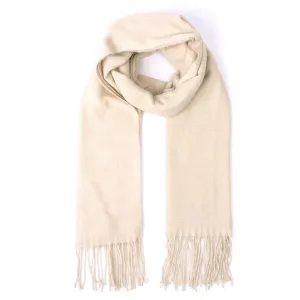 Britts Knits Ivory Fringe Ladies Scarf