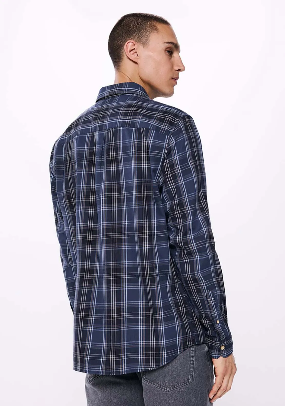 Checked Flannel Shirt - Blue