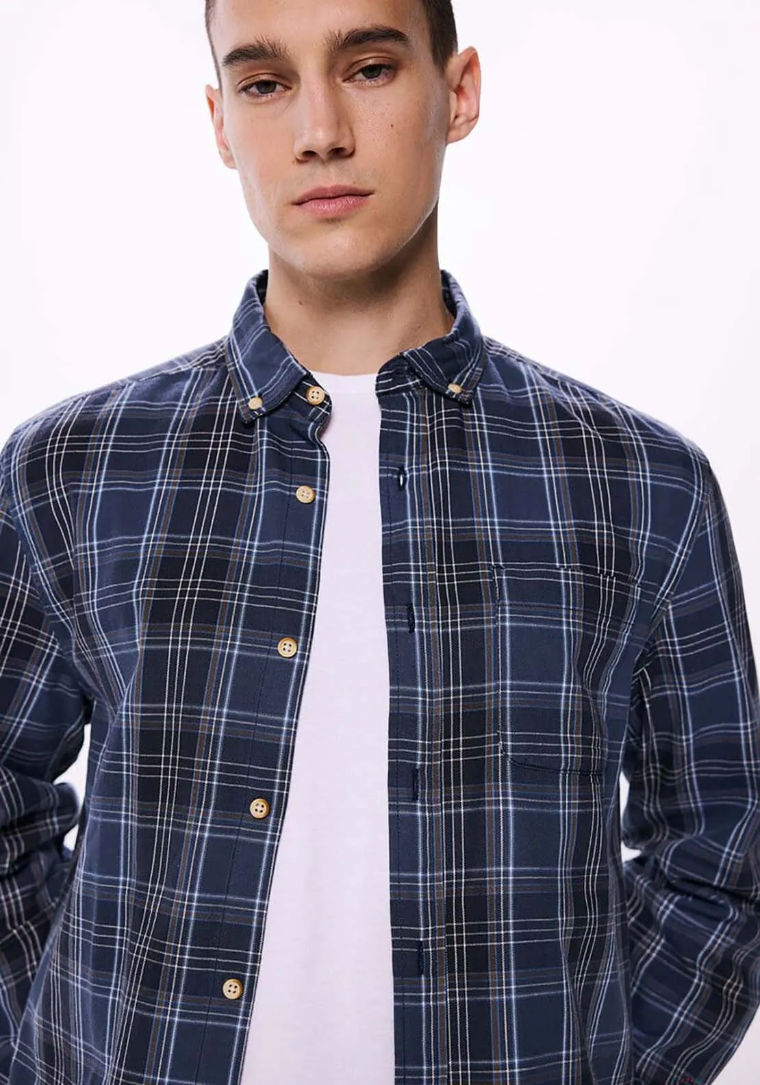 Checked Flannel Shirt - Blue