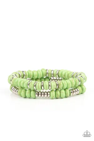 Desert Rainbow Green Stone Bracelet - Paparazzi Accessories