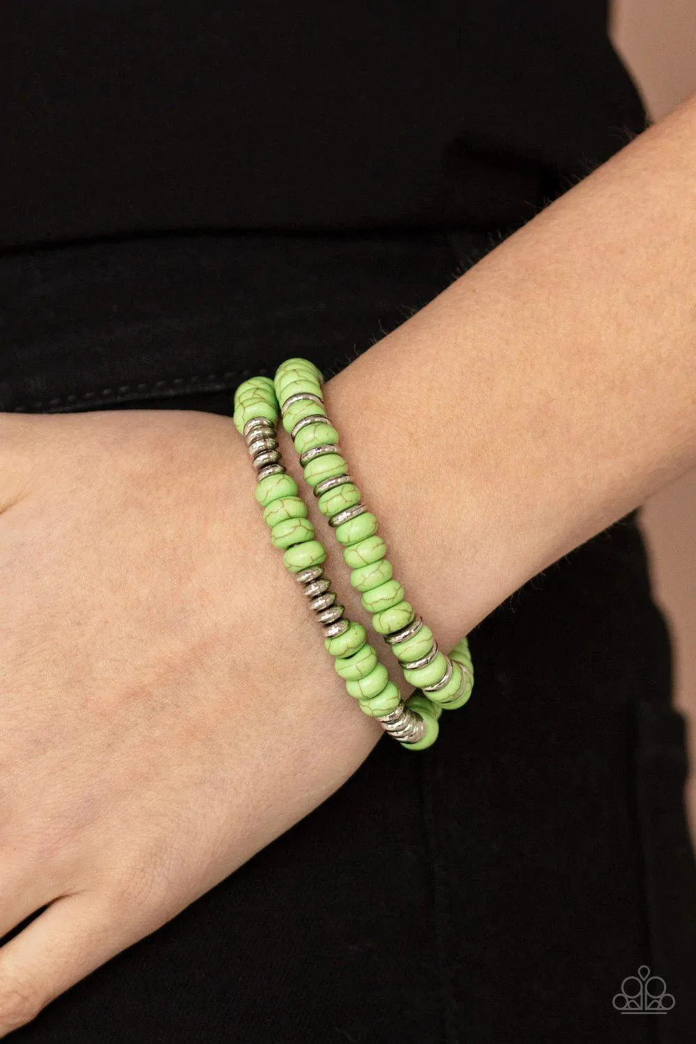 Desert Rainbow Green Stone Bracelet - Paparazzi Accessories