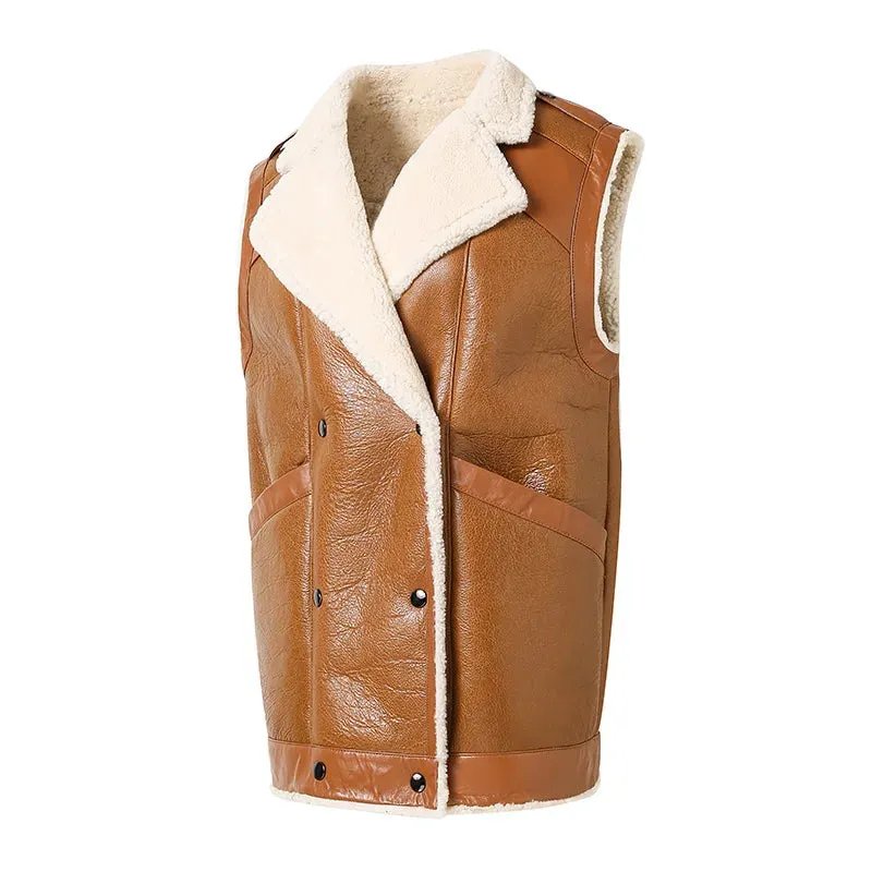 Genuine Sheepskin Shearling Vest for Women (3 Colors)