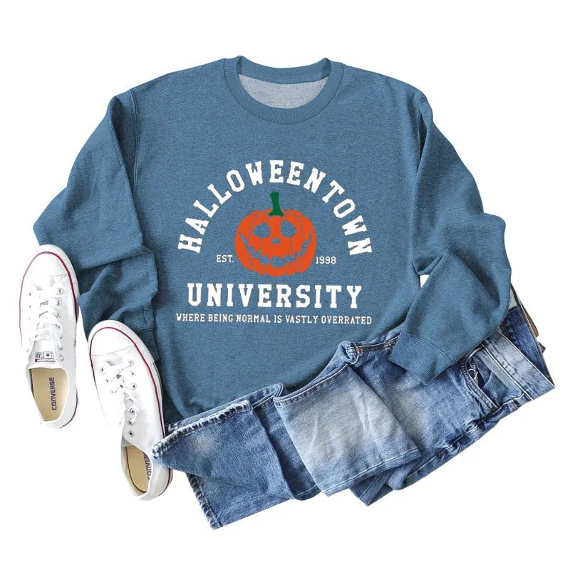 HALLOWEENTOWN Fashion Women's Round Neck Bottoming Autumn and Winter Long Sleeve Ladies Sweater