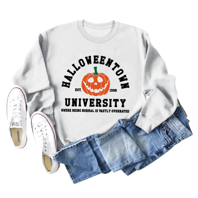 HALLOWEENTOWN Fashion Women's Round Neck Bottoming Autumn and Winter Long Sleeve Ladies Sweater