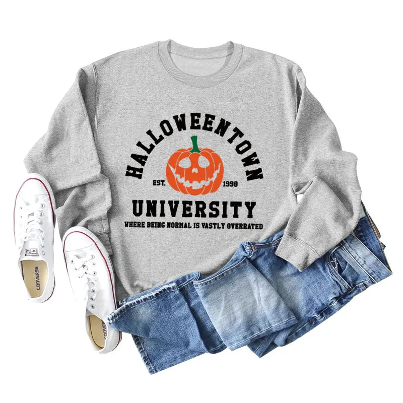 HALLOWEENTOWN Fashion Women's Round Neck Bottoming Autumn and Winter Long Sleeve Ladies Sweater