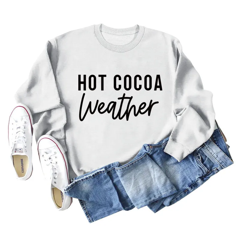 HOT COCOA WEATHER Loose Bottom Long Sleeve Large Size Sweater