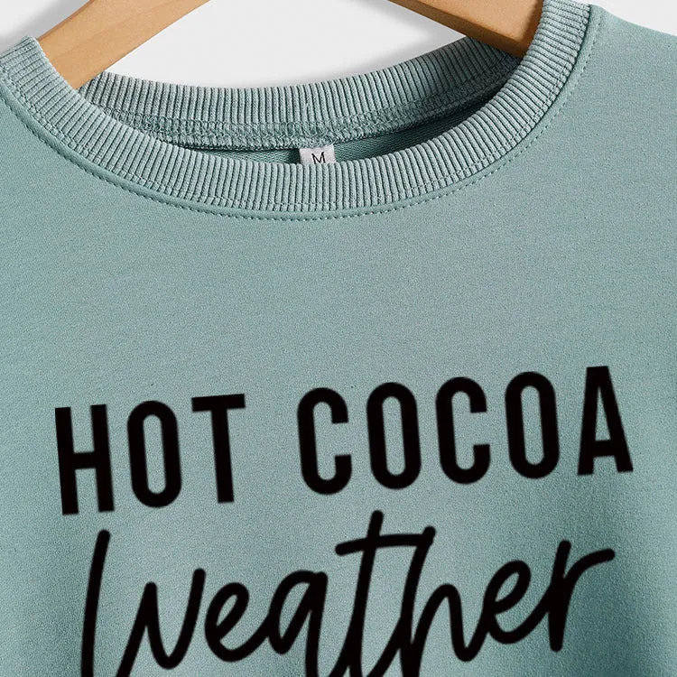 HOT COCOA WEATHER Loose Bottom Long Sleeve Large Size Sweater