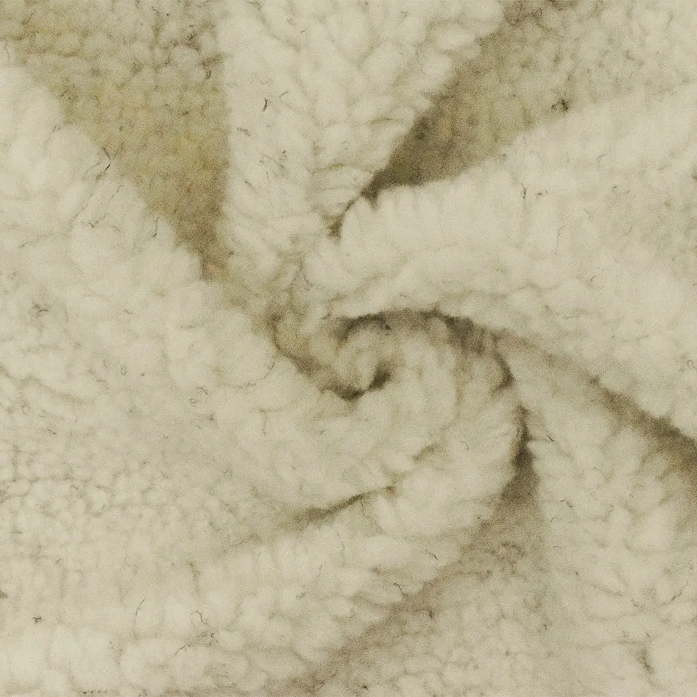 Ivory-Gray Famous Designer Poly Sherpa Faux Fur Fleece Knit Fabric