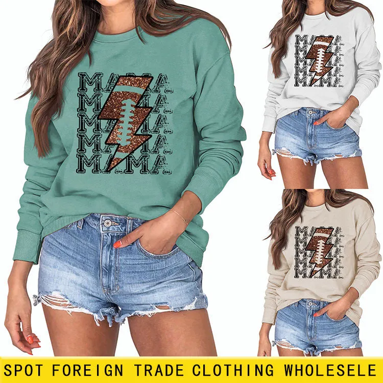 MAMA Autumn and Winter Bottoming Round Neck Loose Long Sleeve Plus Size Casual Sweater