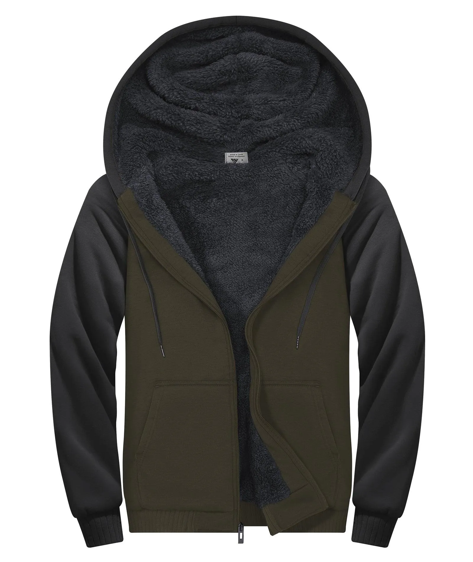 Men's Zip Up Fleece Lined Hoodie-ZPK006586