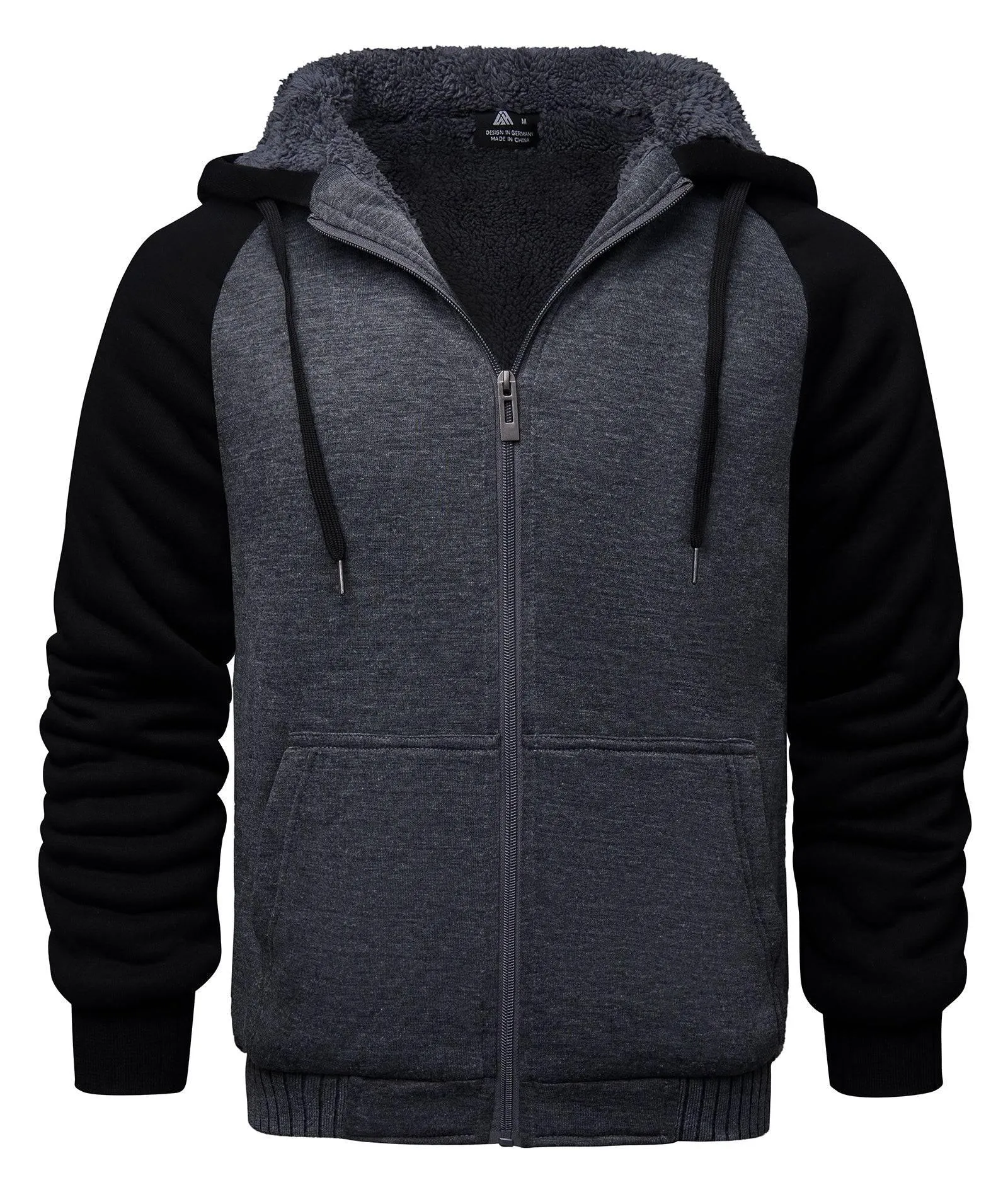 Men's Zip Up Fleece Lined Hoodie-ZPK006586