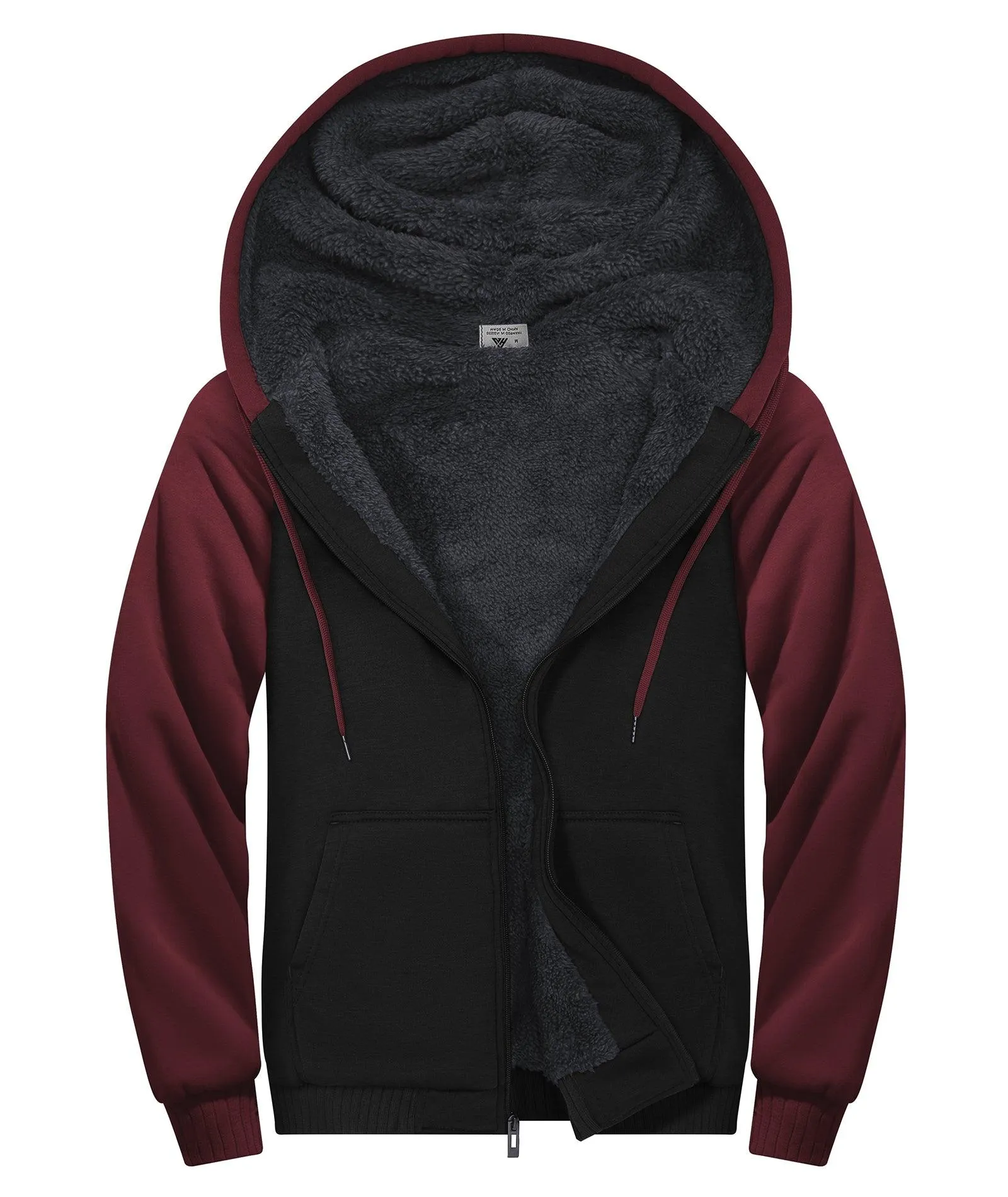 Men's Zip Up Fleece Lined Hoodie-ZPK006586