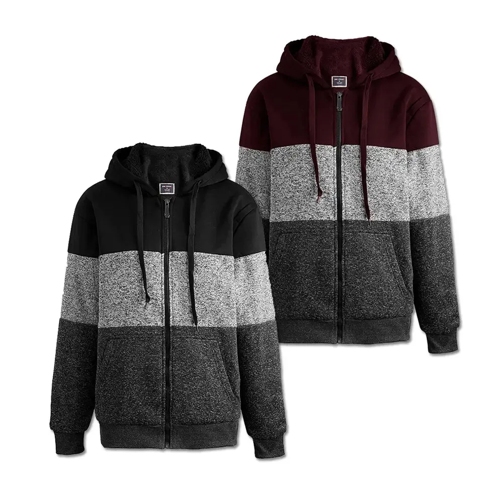 Men's Zipper Up Fleece Hoodie Sweatshirt