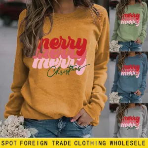 Merry Merry Merry Christmas Letter Sweatshirt