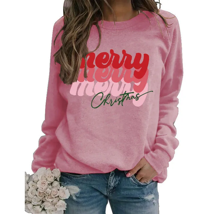 Merry Merry Merry Christmas Letter Sweatshirt