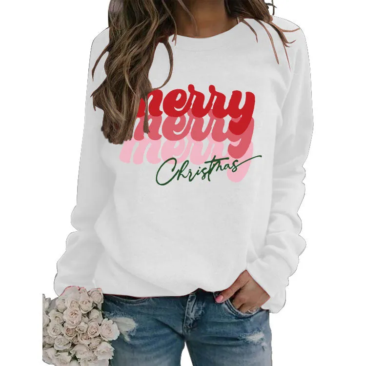 Merry Merry Merry Christmas Letter Sweatshirt