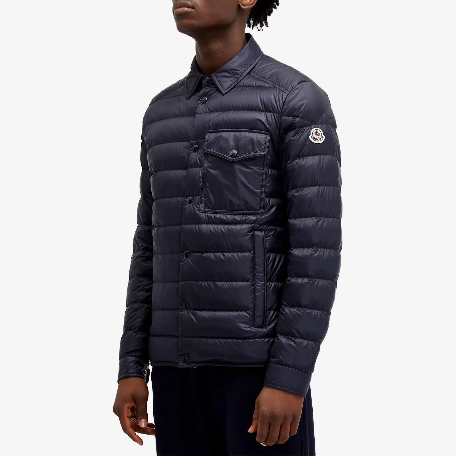 Moncler Tenibres Padded Overshirt, navy blue