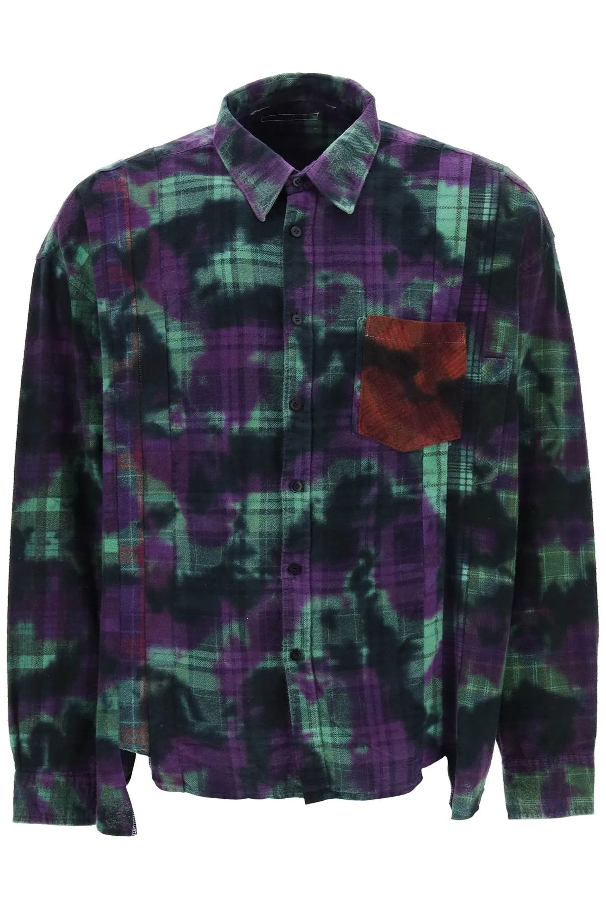 Needles 'rebuild' patchwork flannel shirt