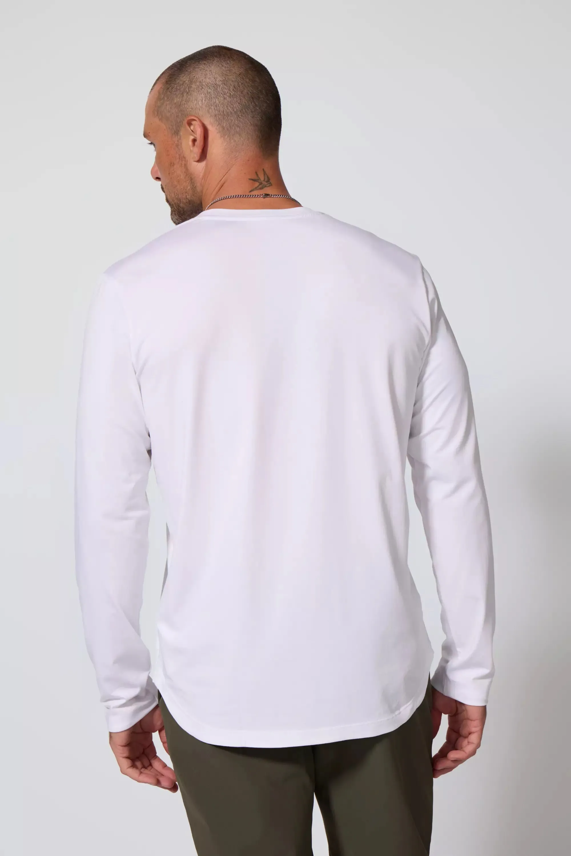 Pima Cotton Henley - White