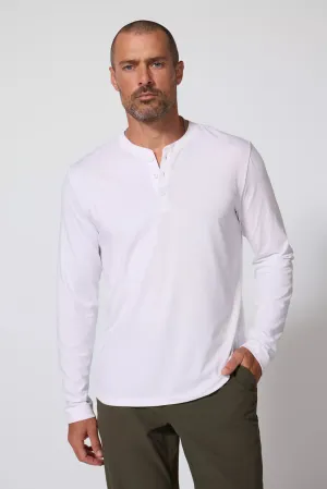 Pima Cotton Henley - White