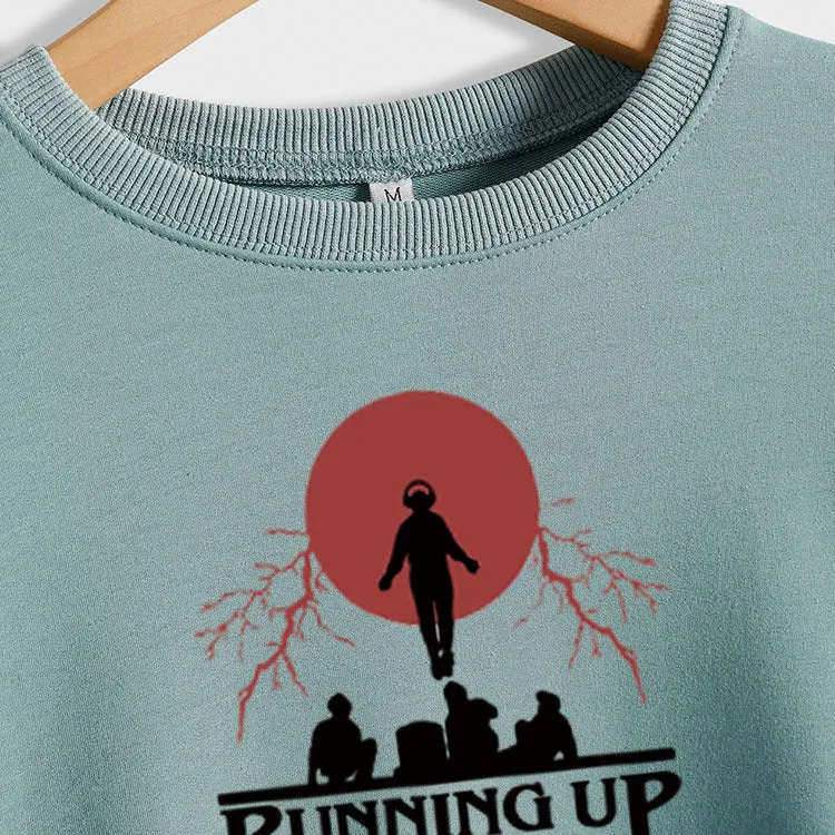 RUNNING UP THAT HILL WOMEN'S CREWNECK, LONG-SLEEVED SHIRT, PLUS-SIZE SWEATSHIRT