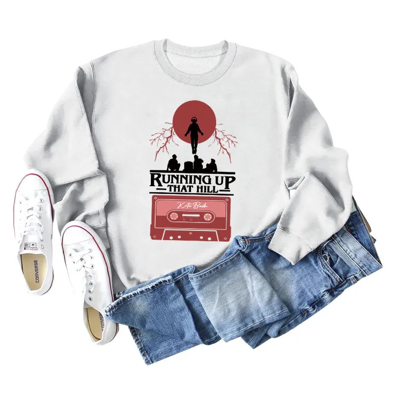 RUNNING UP THAT HILL WOMEN'S CREWNECK, LONG-SLEEVED SHIRT, PLUS-SIZE SWEATSHIRT