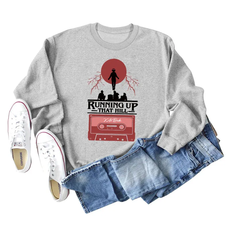 RUNNING UP THAT HILL WOMEN'S CREWNECK, LONG-SLEEVED SHIRT, PLUS-SIZE SWEATSHIRT