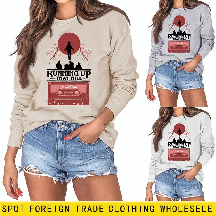 RUNNING UP THAT HILL WOMEN'S CREWNECK, LONG-SLEEVED SHIRT, PLUS-SIZE SWEATSHIRT