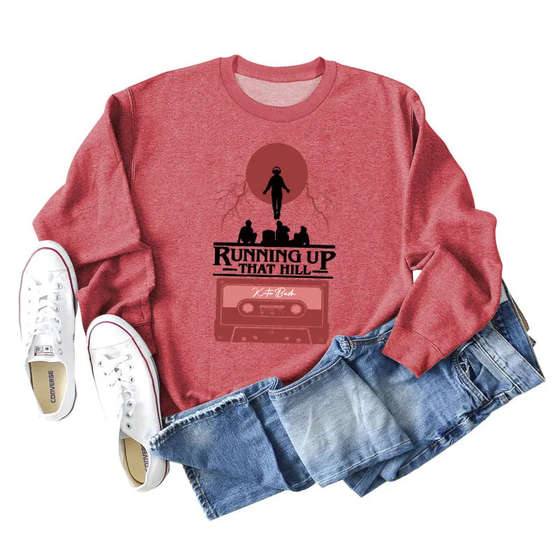 RUNNING UP THAT HILL WOMEN'S CREWNECK, LONG-SLEEVED SHIRT, PLUS-SIZE SWEATSHIRT