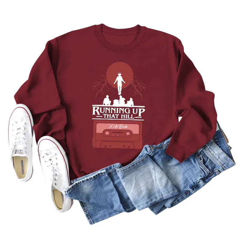 RUNNING UP THAT HILL WOMEN'S CREWNECK, LONG-SLEEVED SHIRT, PLUS-SIZE SWEATSHIRT