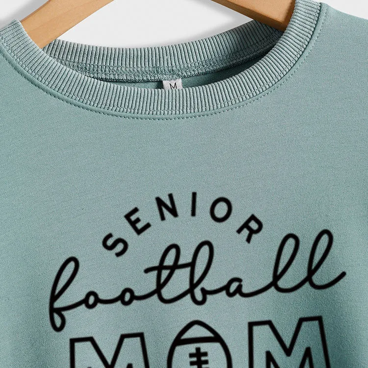 Senior Football Mom 2023 Loose Long-sleeved Large Size Sweater Women