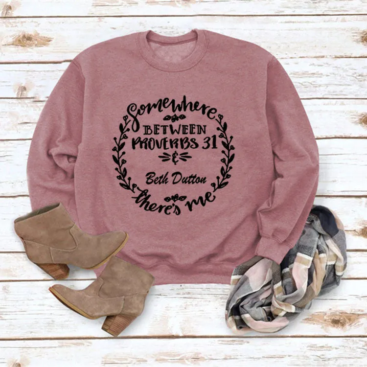 Simple Pullover Top Long Sleeve Printed Loose Sweater Cross Border