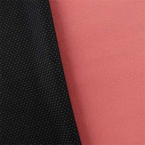 Single Sided Mesh Fleece - Rouge Pink/Black Fabric