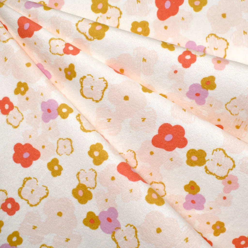 Snuggles Love Notes Floral Cozy Flannel Vanilla/Blush