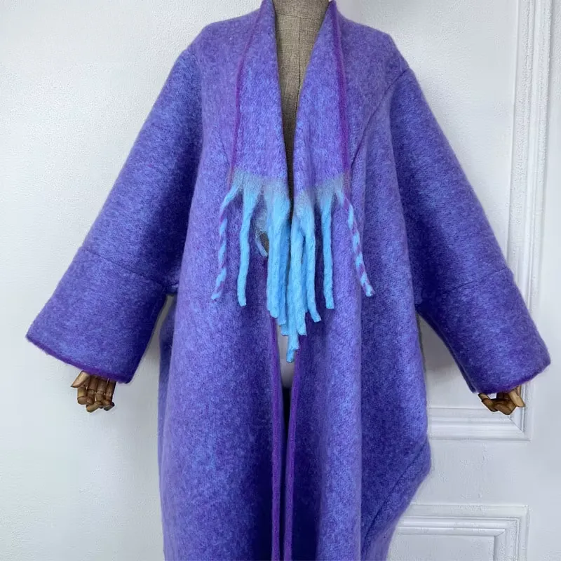 Tassel Fade Wool Kimono