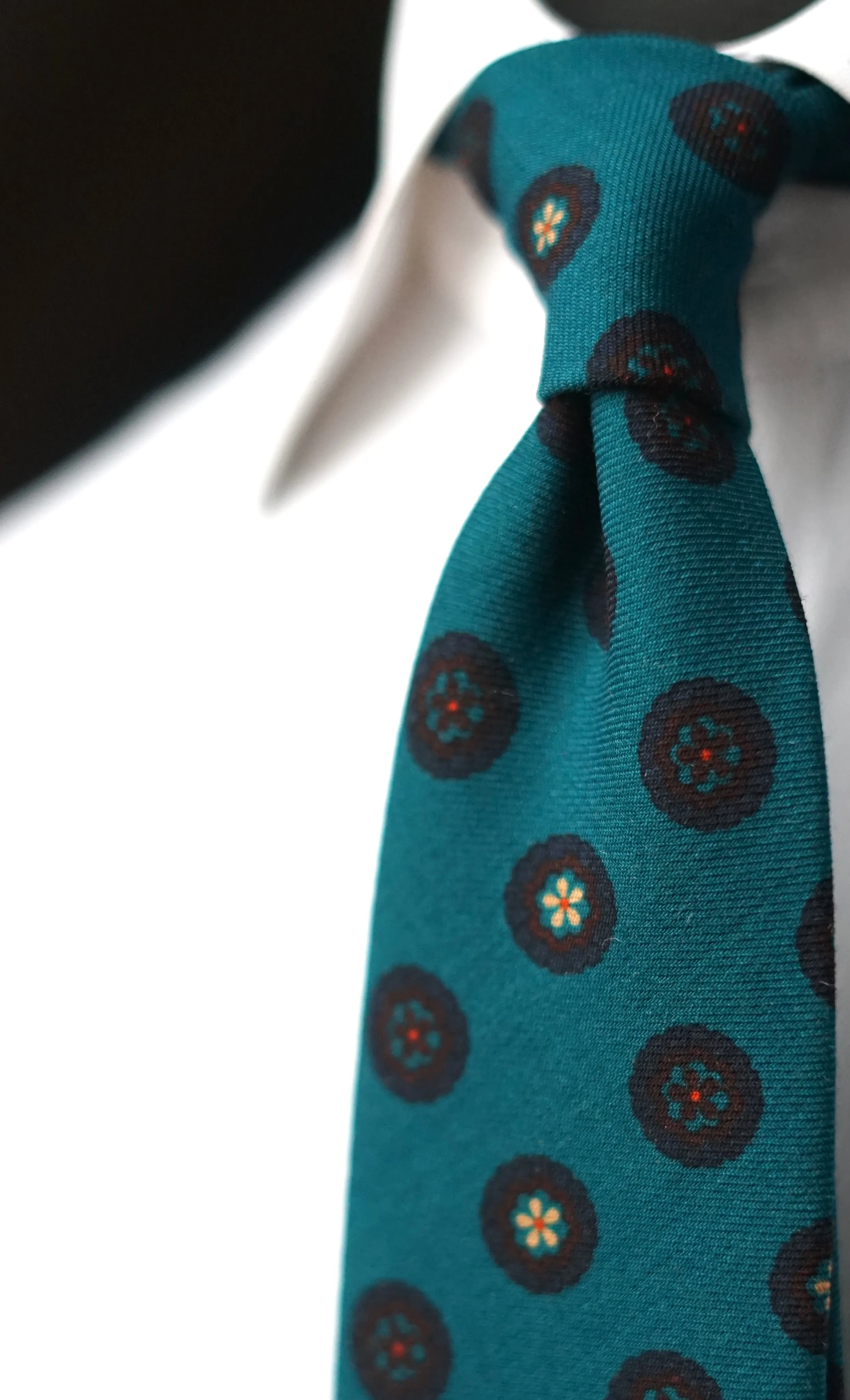 Teal Soft Wool Necktie (Made To Order)