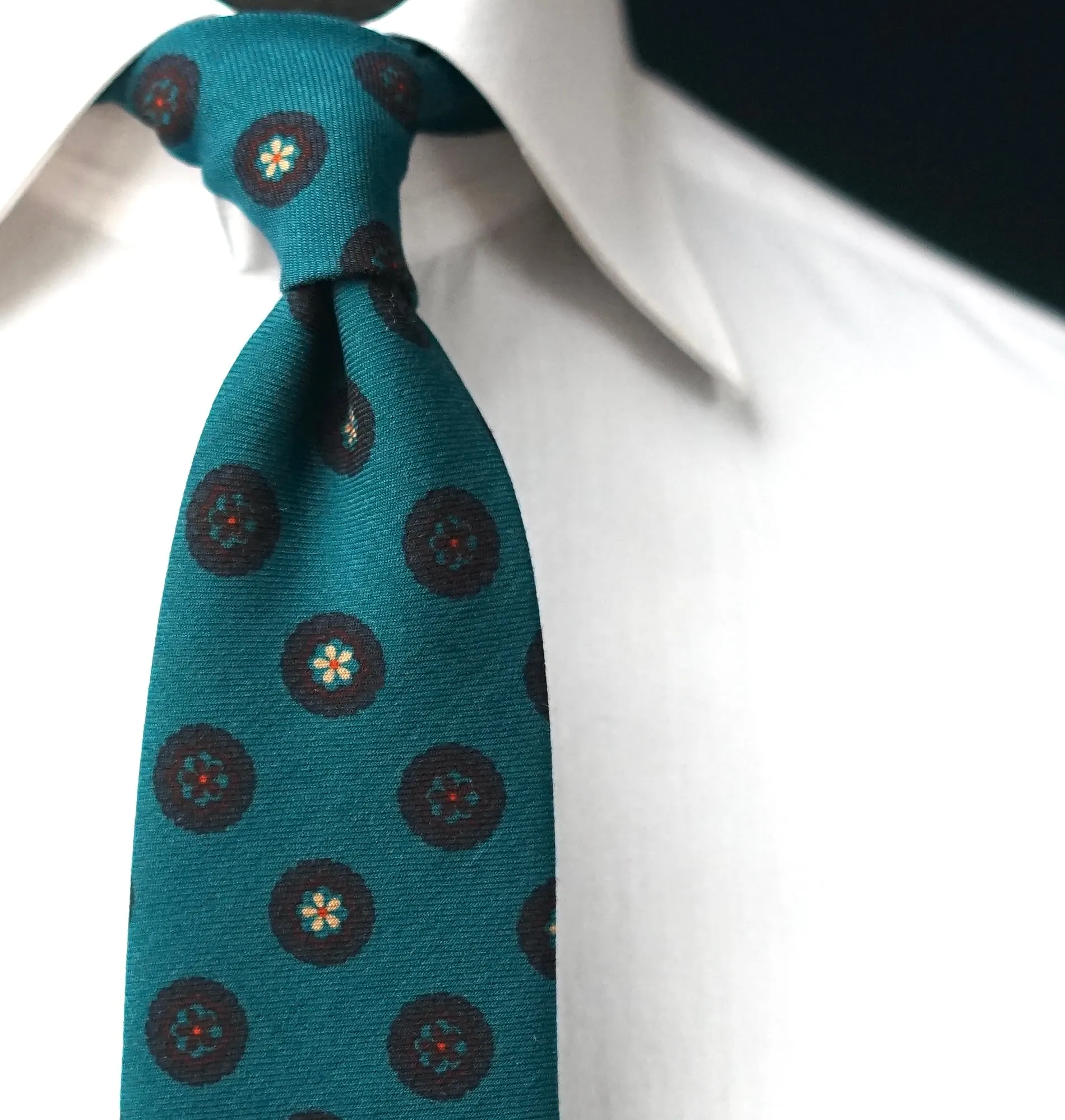 Teal Soft Wool Necktie (Made To Order)