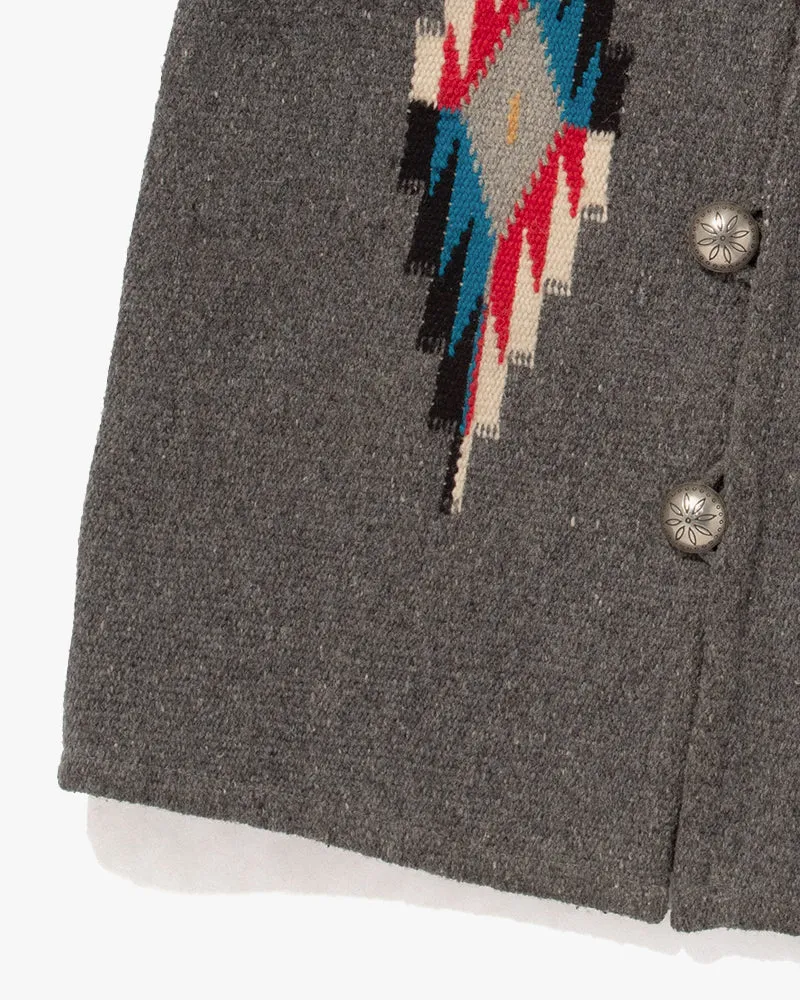 US Vintage Chimayo Vest, Grey with Red and Blue Accents