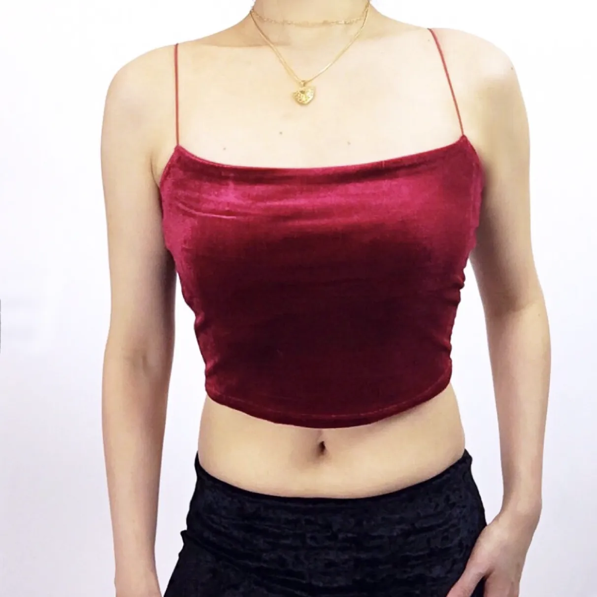 VELVET STRETCHY VEST TOP