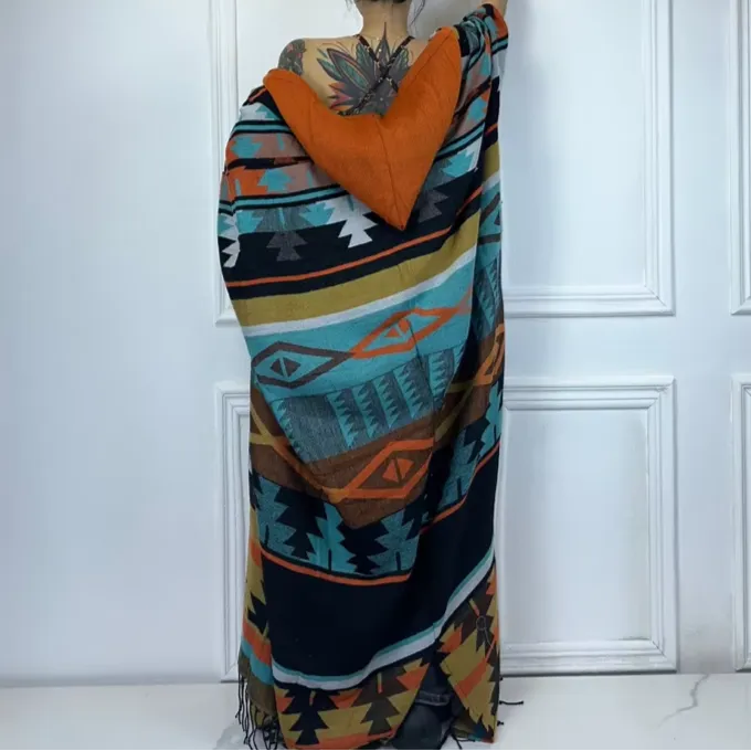 Vintage Nomad Hooded Wool Kimono